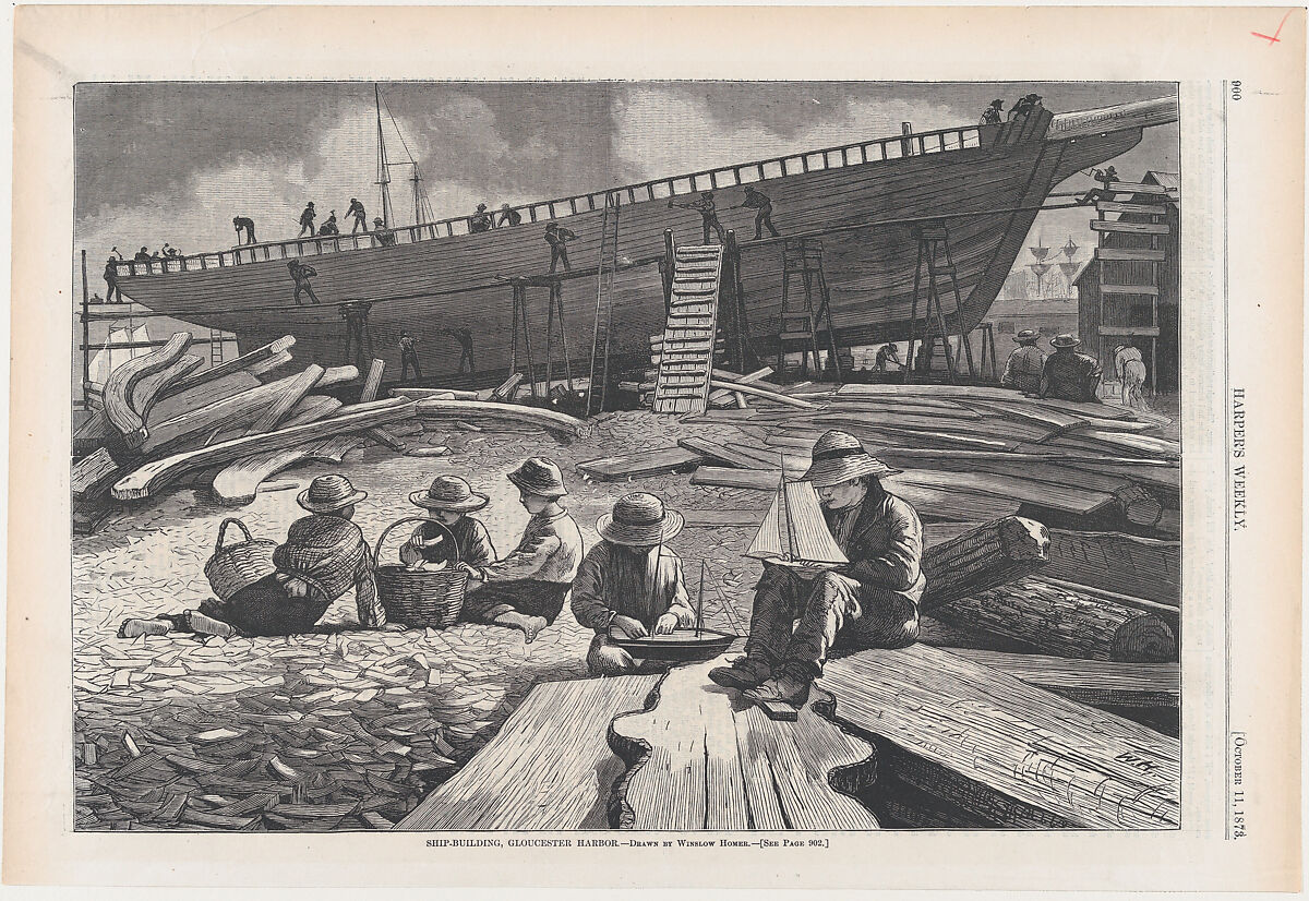 After Winslow Homer | Ship-Building, Gloucester Harbor (from