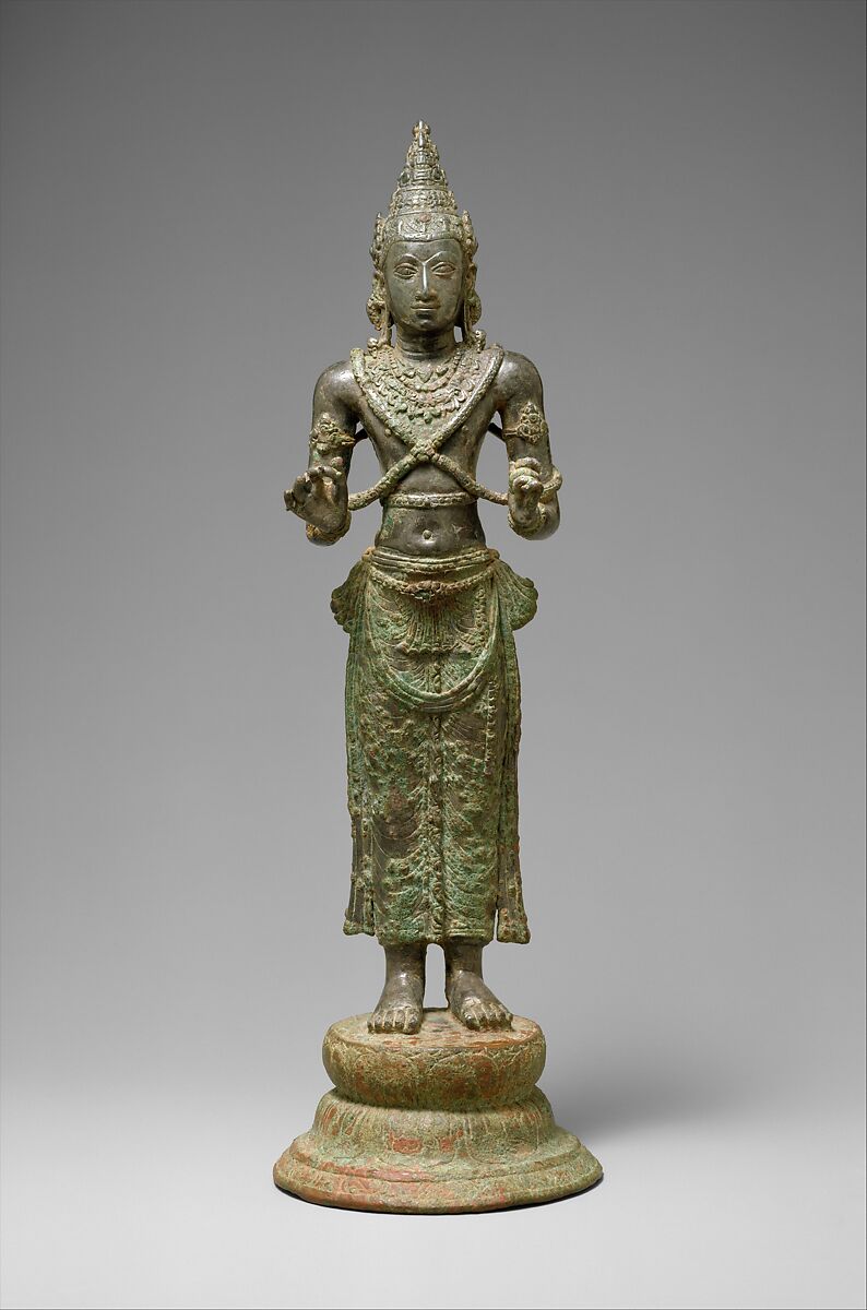 Bodhisattva, probably Avalokiteshvara, Bronze with high tin content, Sri Lanka 