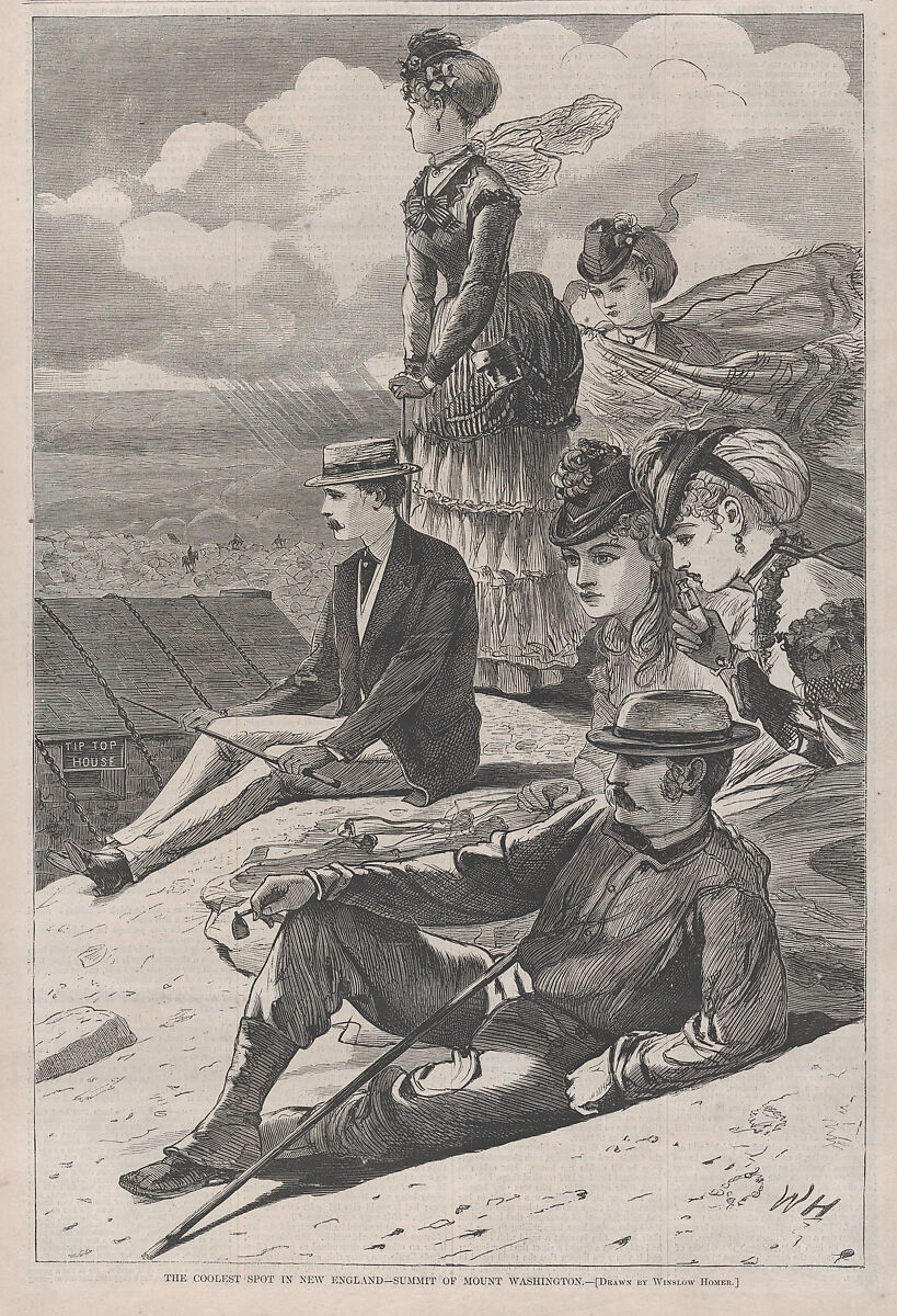 The Coolest Spot in New England – Summit of Mount Washington Homer (from "Harper's Bazar," Vol. III), After Winslow Homer (American, Boston, Massachusetts 1836–1910 Prouts Neck, Maine), Wood engraving 
