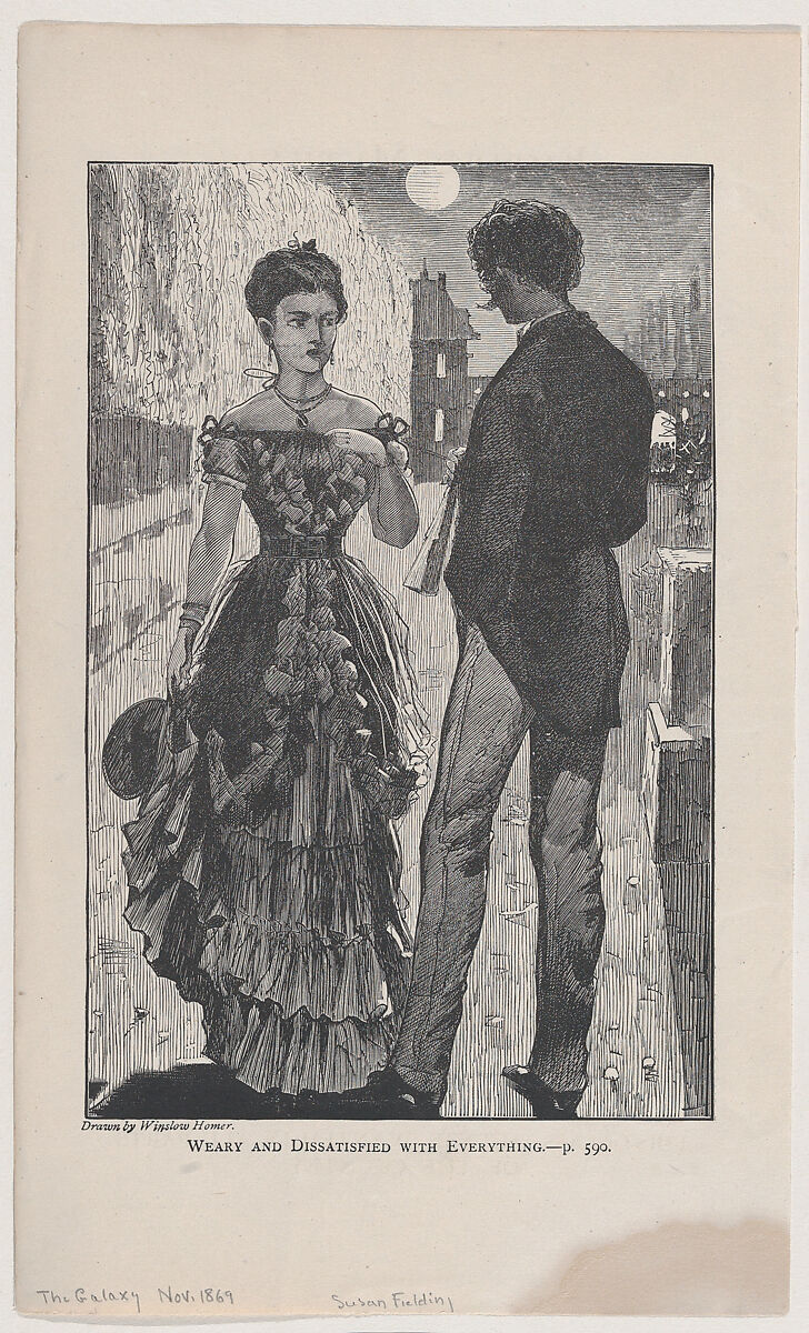 Weary and Dissatisfied With Everything (The Galaxy, An Illustrated Magazine of Entertaining Reading, Vol. VIII), After Winslow Homer (American, Boston, Massachusetts 1836–1910 Prouts Neck, Maine), Wood engraving 