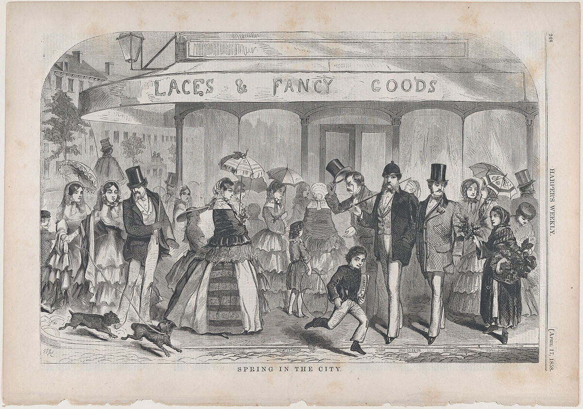 Spring in the City (from "Harper's Weekly," Vol. II), After Winslow Homer (American, Boston, Massachusetts 1836–1910 Prouts Neck, Maine), Wood engraving 