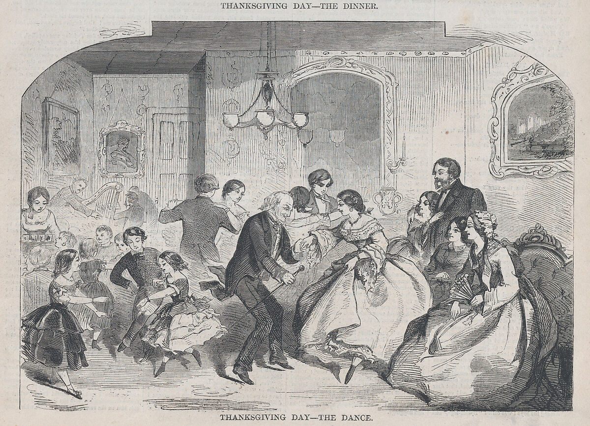 Thanksgiving Day – The Dance (from "Harper's Weekly," Vol. II), After Winslow Homer (American, Boston, Massachusetts 1836–1910 Prouts Neck, Maine), Wood engraving