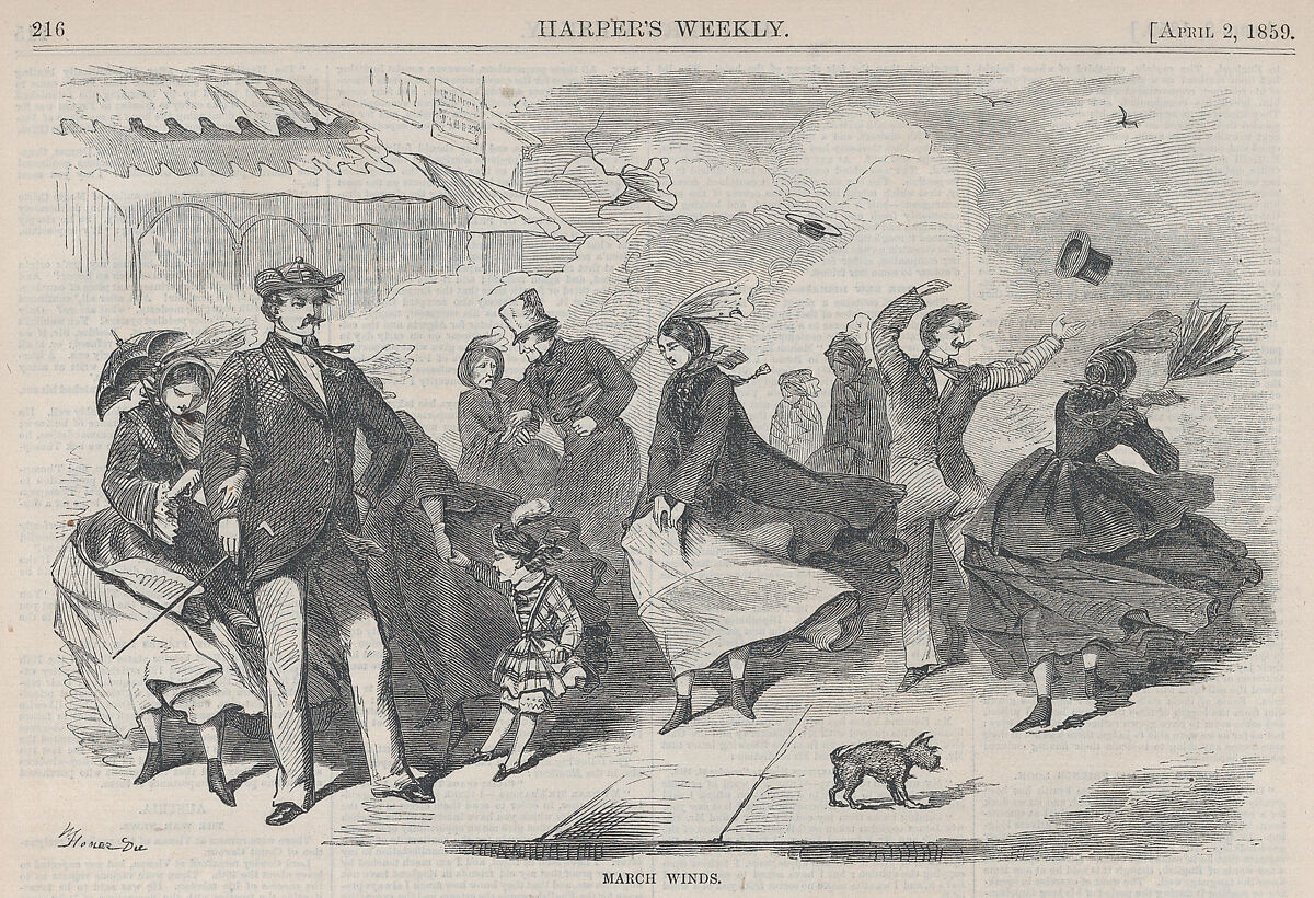 March Winds (from "Harper's Weekly," Vol. III), After Winslow Homer (American, Boston, Massachusetts 1836–1910 Prouts Neck, Maine), Wood engraving