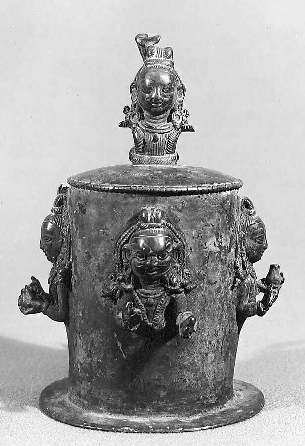 Five-Headed Linga, Bronze, India, (Himachal Pradesh, Chamba) 