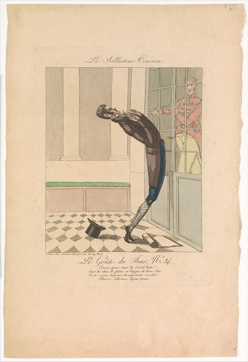 The Convex Petitioner: The Taste of the Day, no. 34 (Le Solliciteur Convèxe: Le Goût du Jour, No. 34), Anonymous, French, 19th century, Etching, hand-colored 