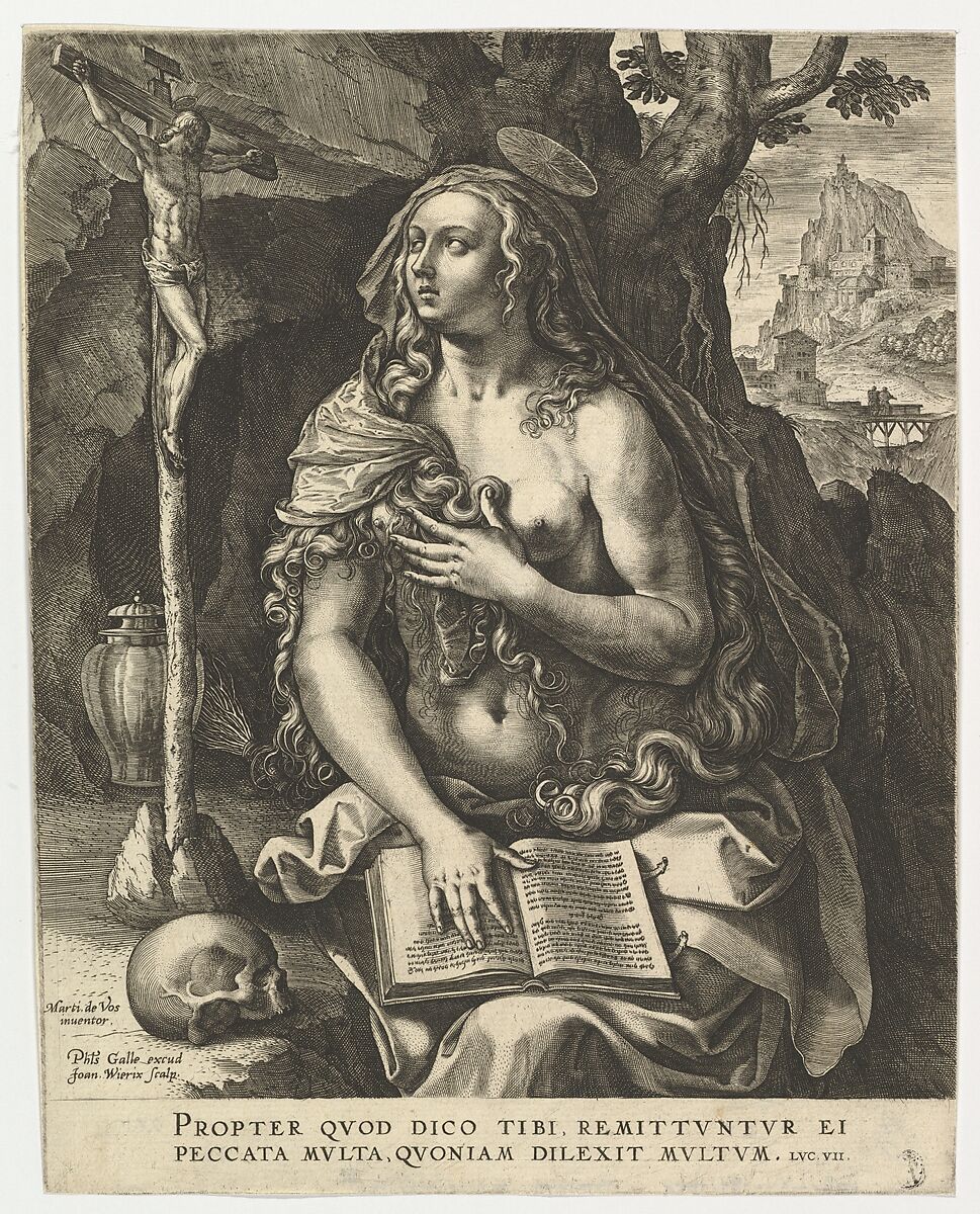 Mary Magdalen, After Maerten de Vos (Netherlandish, Antwerp 1532–1603 Antwerp), Engraving 
