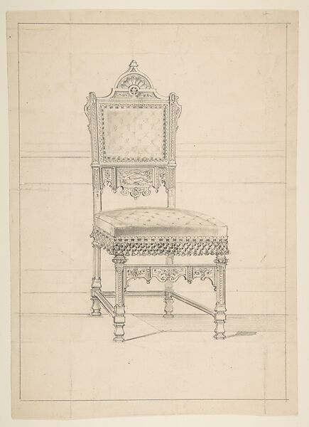 Anonymous, French, 19th century | Wainscott Chair Design with a Panel ...