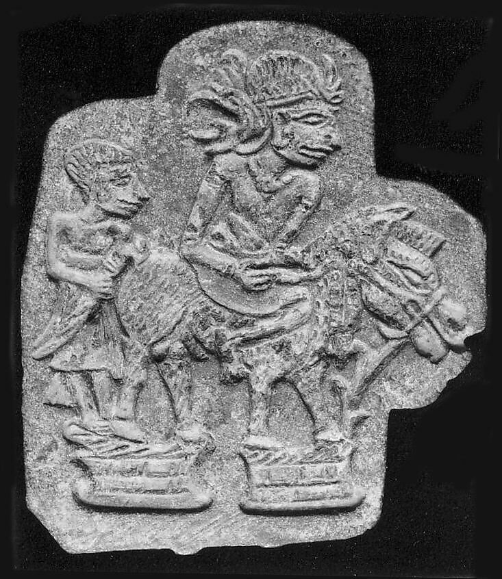Mold of Figure on Horse with Attendant, Bronze, Indonesia 