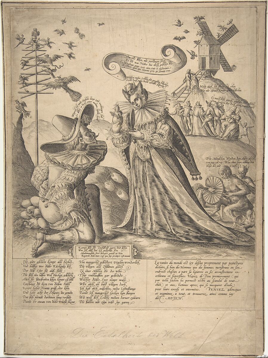 Allegory on Vanity, Anonymous, German, 17th century, Engraving