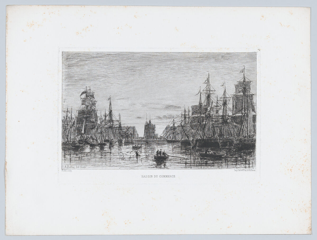 Commercial Basin, from "L'Artiste", Auguste Ballin (French, Boulogne-sur-Mer 1842–1909), Etching 