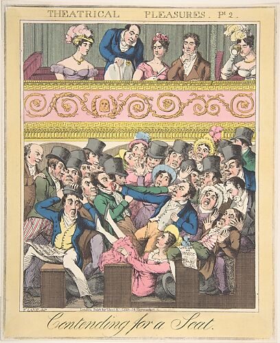 Theatrical Pleasures, Plate 2: Contending for a Seat