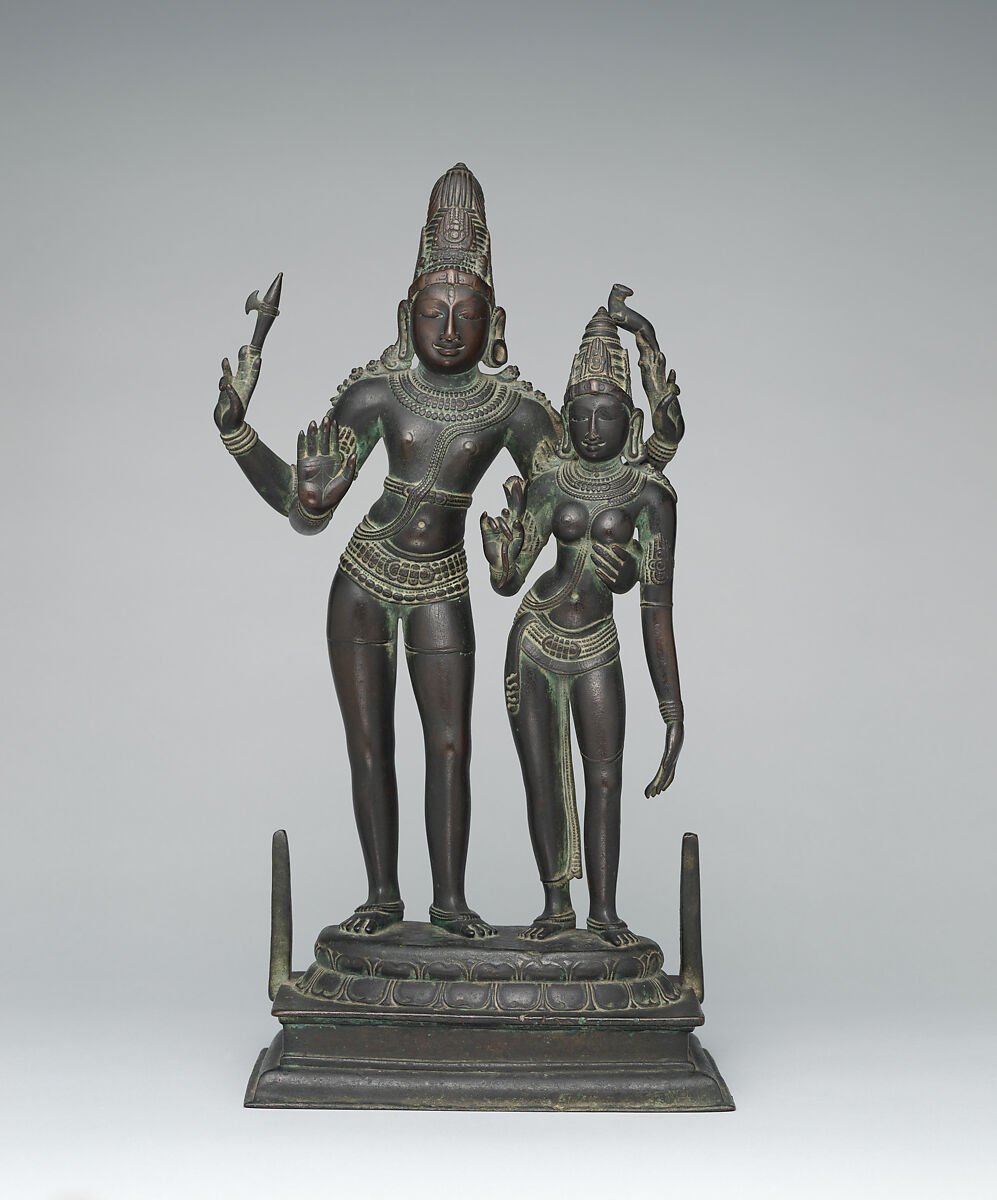 Shiva Embracing His Consort, Uma (Alinganamurti), Copper alloy, India (Tamil Nadu) 