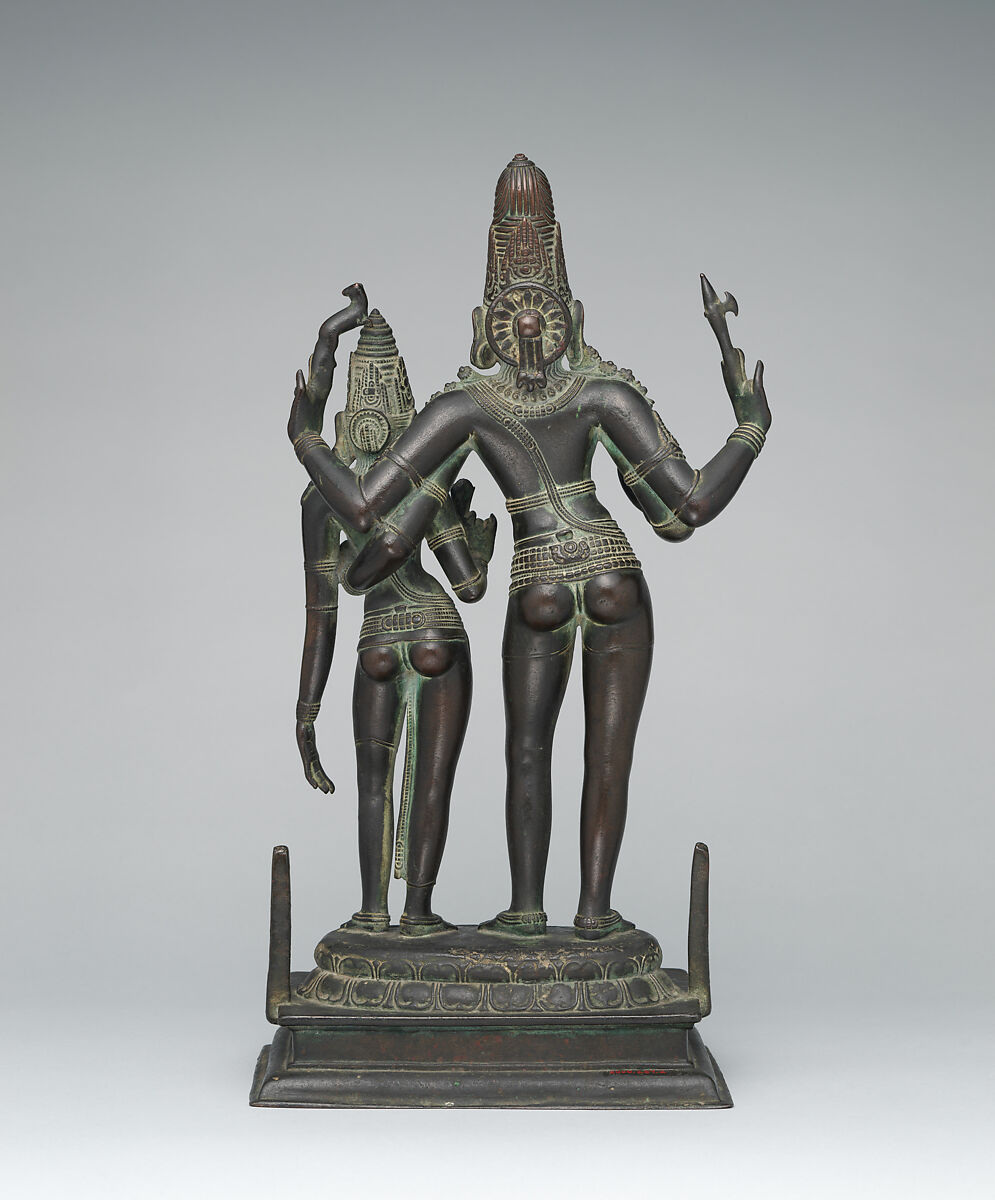 Shiva Embracing His Consort, Uma (Alinganamurti), Copper alloy, India (Tamil Nadu)
