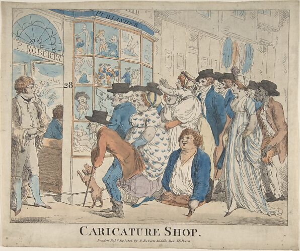 Caricature Shop of Piercy Roberts, 28 Middle Row, Holborn