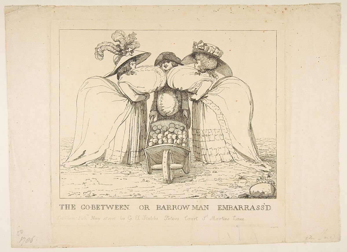 The Go-Between or Barrow Man Embarrass'd, Attributed to George Townley Stubbs (British, Liverpool 1756–1815?), Etching 