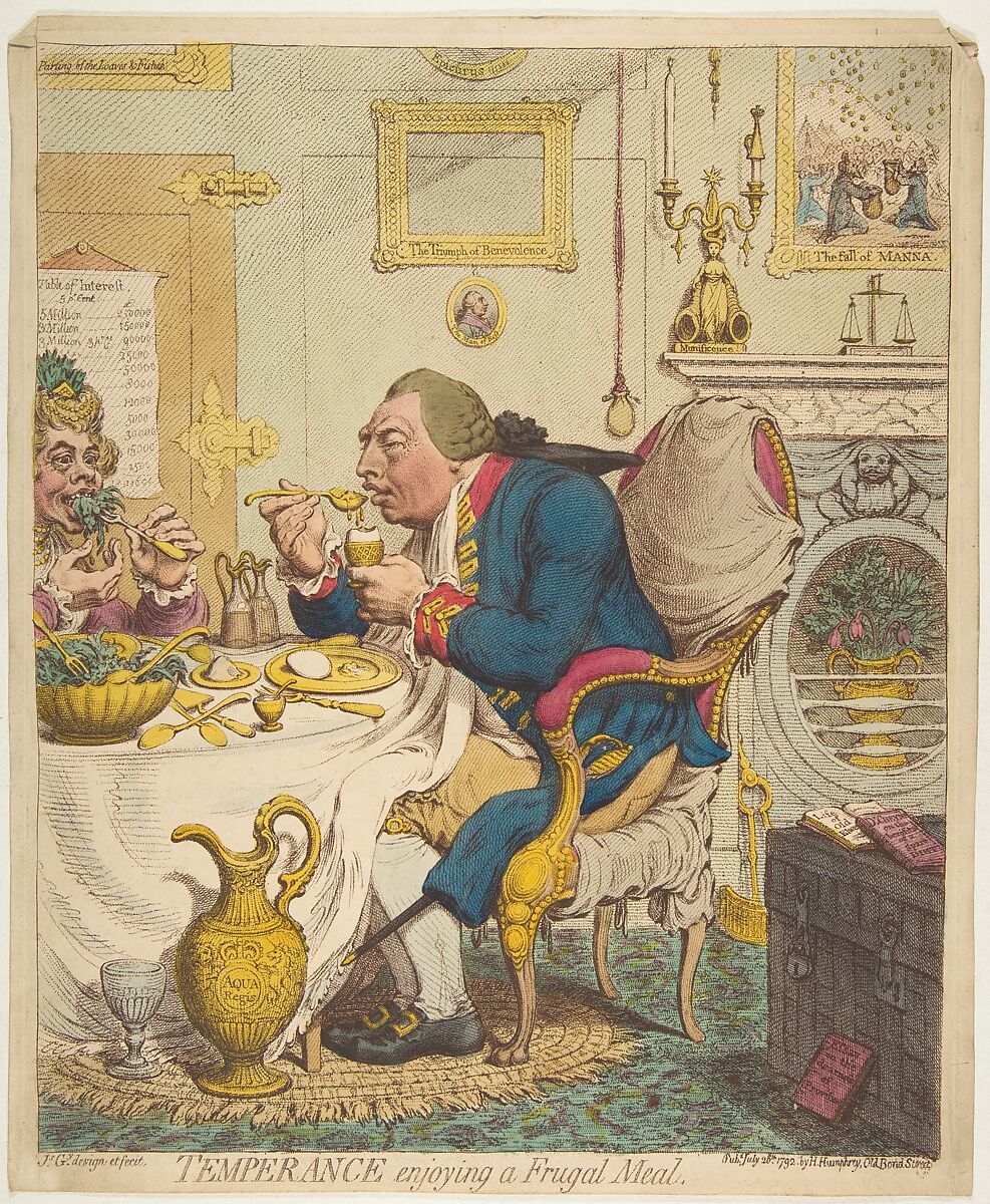 James Gillray | Temperance Enjoying a Frugal Meal | The Metropolitan ...