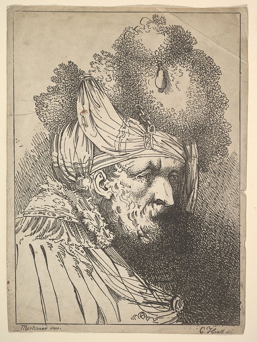 Oriental Head, Charles Heath, the elder (British, London 1785–1848 London), Lithograph (polyautograph) 