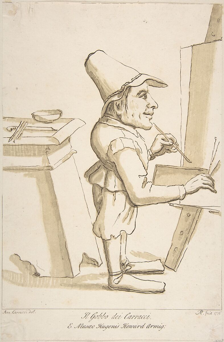 Il Gobbo dei Carracci, Arthur Pond (British, London 1701–1758 London), Etching and aquatint, brown ink 
