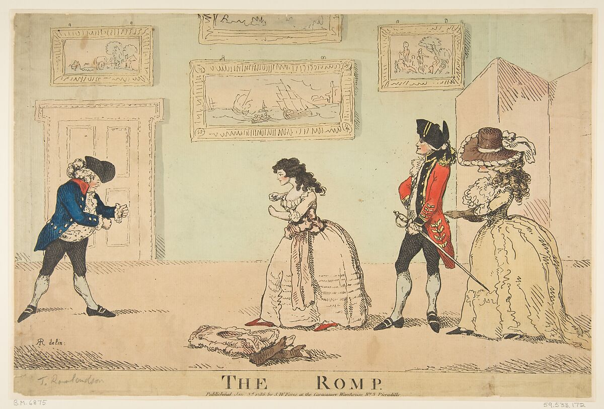The Romp, R. Rushworth (British, active 1785–86), Hand-colored etching 