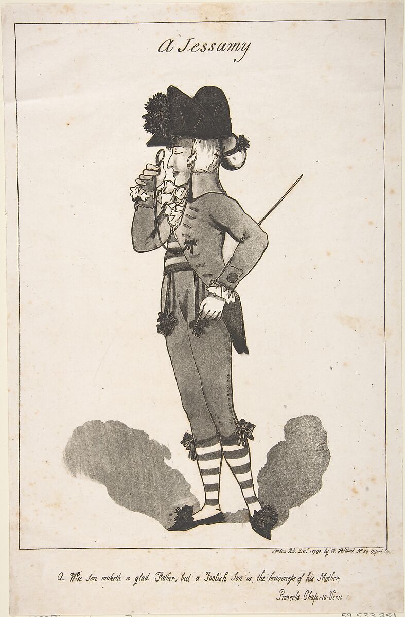 A Jessamy, Thomas Rowlandson (British, London 1757–1827 London), Etching and aquatint 
