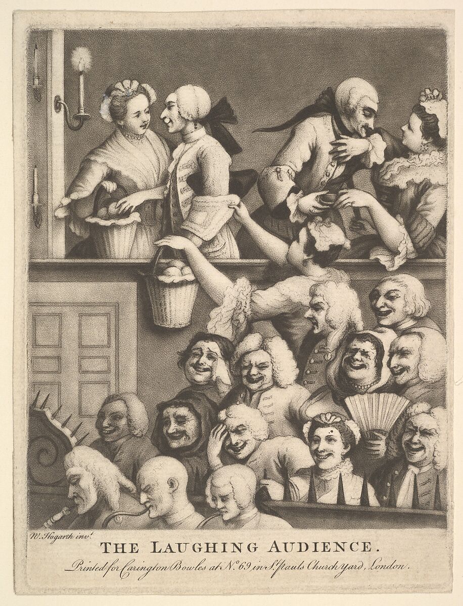 The Laughing Audience, After William Hogarth (British, London 1697–1764 London), Mezzotint with etching 