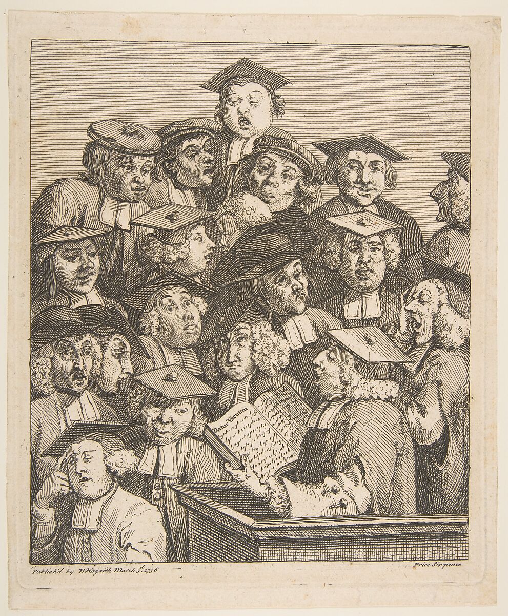 Scholars at a Lecture, William Hogarth (British, London 1697–1764 London), Etching and engraving; state two of two 