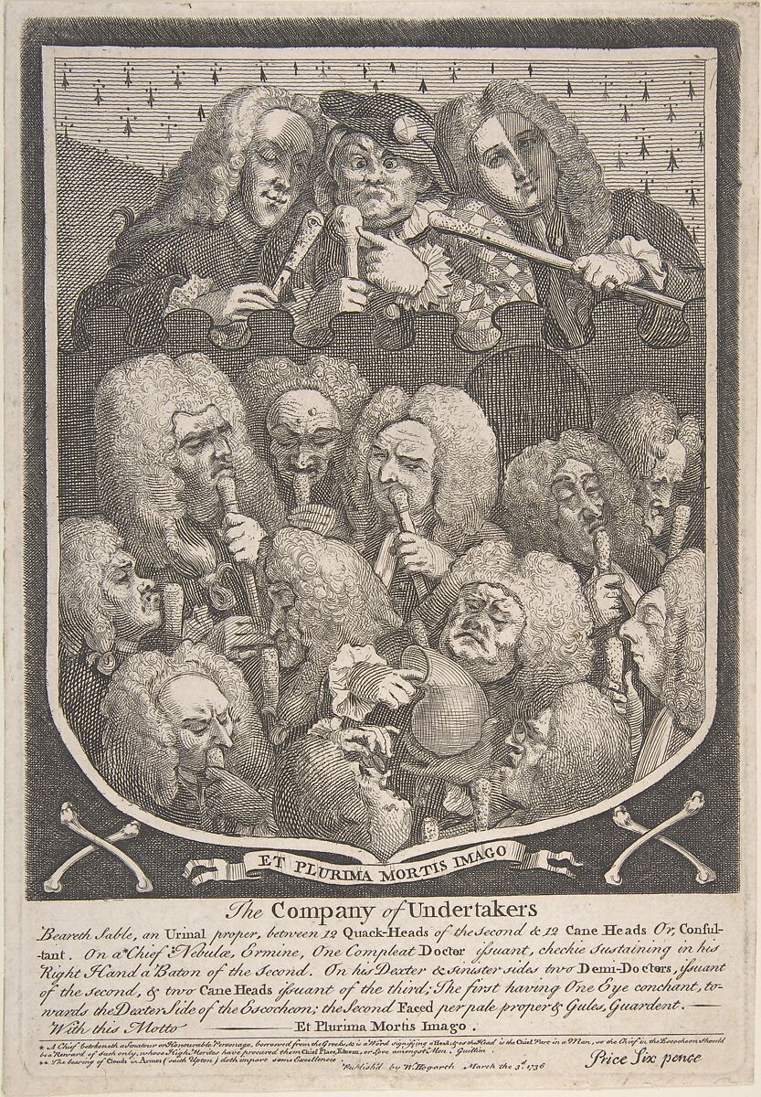 The Company of Undertakers, William Hogarth (British, London 1697–1764 London), Etching and engraving; second state of two 