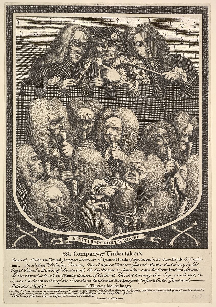 The Company of Undertakers, After William Hogarth (British, London 1697–1764 London), Engraving 