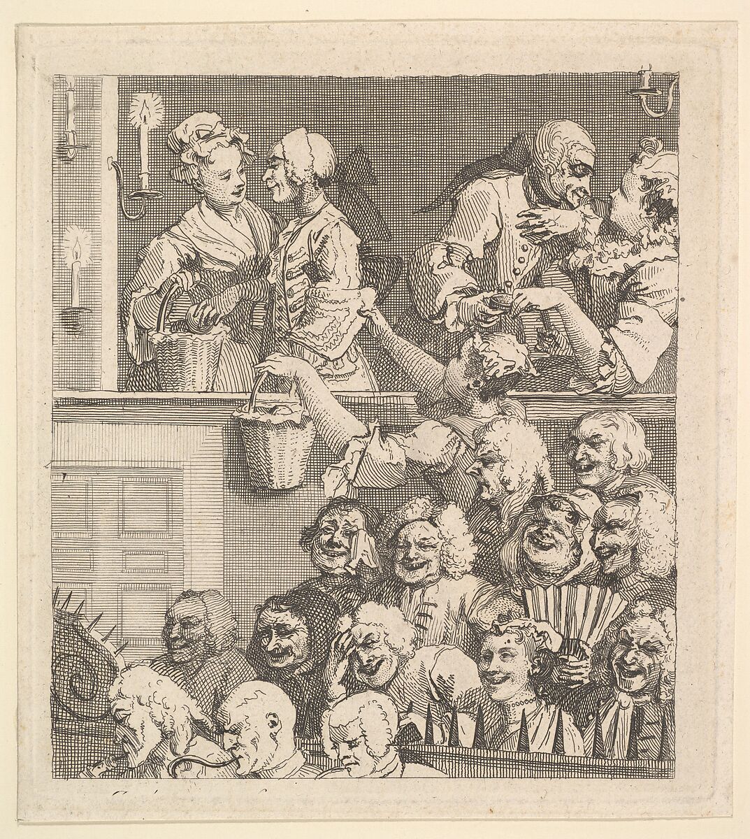 The Laughing Audience, William Hogarth (British, London 1697–1764 London), Etching; fourth state four 
