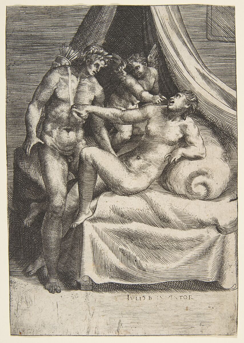 Apollo and Daphne, from "The Loves of the Gods", Giulio Bonasone (Italian, active Rome and Bologna, 1531–after 1576), Engraving 