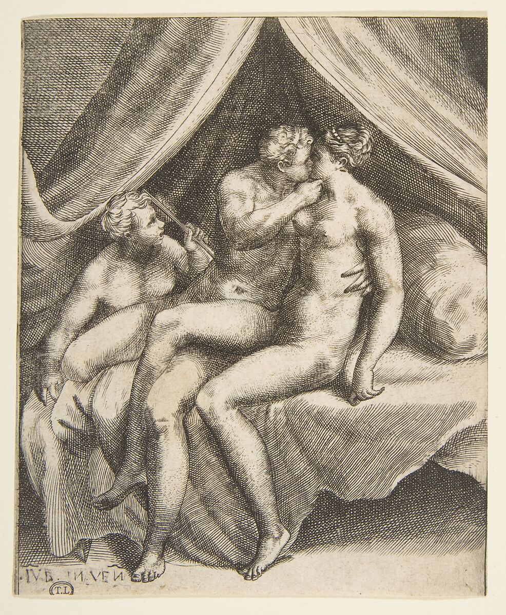 Venus and Mars, from "The Loves of the Gods", Giulio Bonasone (Italian, active Rome and Bologna, 1531–after 1576), Engraving 