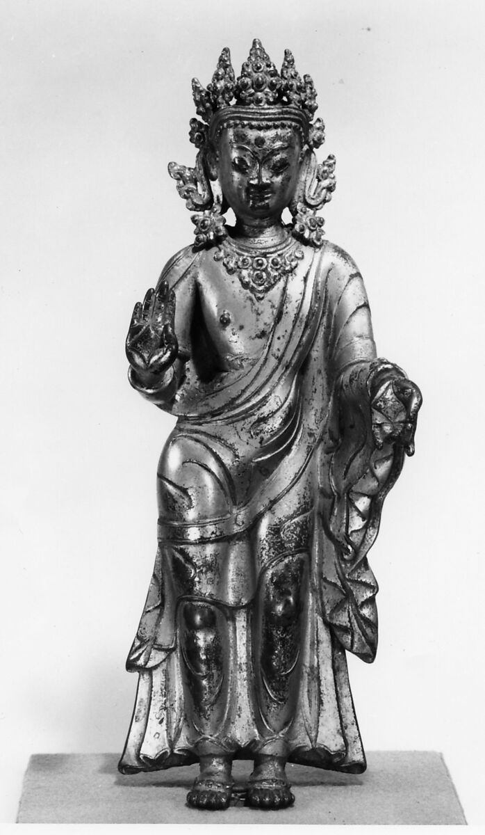 Standing Bodhisattva, Gilt bronze, Nepal (Kathmandu Valley) 