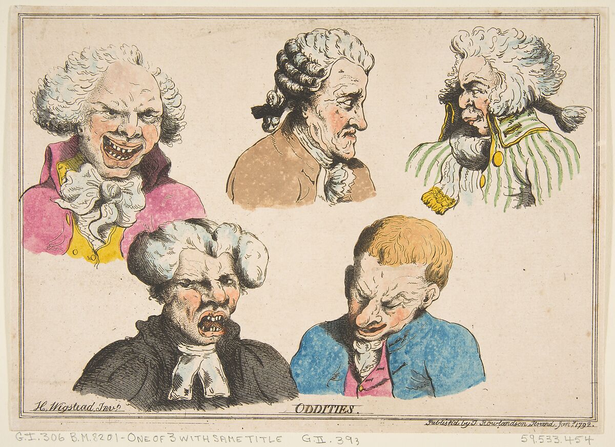 Oddities, Thomas Rowlandson (British, London 1757–1827 London), Hand-colored etching 