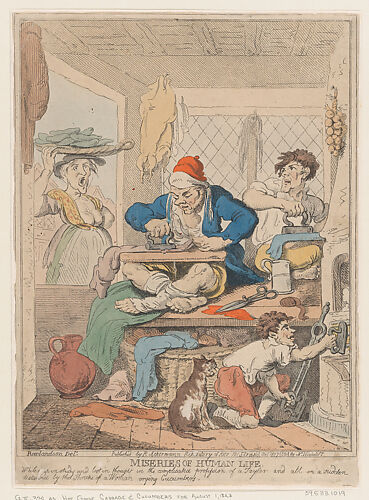 Miseries of Human Life: While Deep in Study and Lost in Thought in the Complicated Profession of a Taylor and All on a Sudden Disturbed by the Shrieks of a Woman Crying Cucumbers