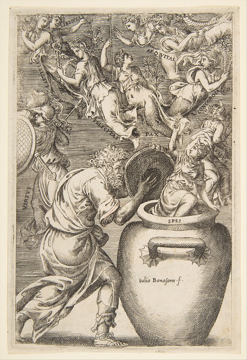 Giulio Bonasone Epimetheus opening Pandora's box The Metropolitan