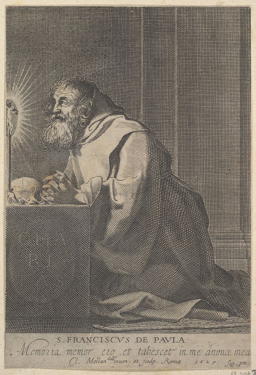 St. Francis de Paul, Claude Mellan (French, Abbeville 1598–1688 Paris), Engraving; third state of three 