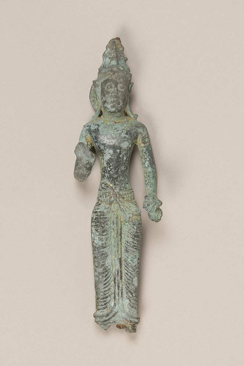 Fragment of a Standing Maitreya, Bronze, Indonesia (Kalimantan) 