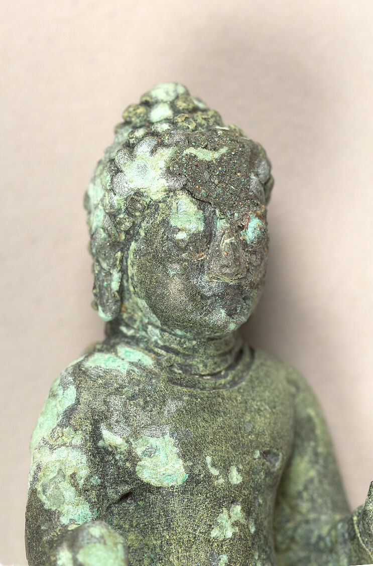 Fragment of a Small Standing Buddha, Bronze, Indonesia (Kalimantan)