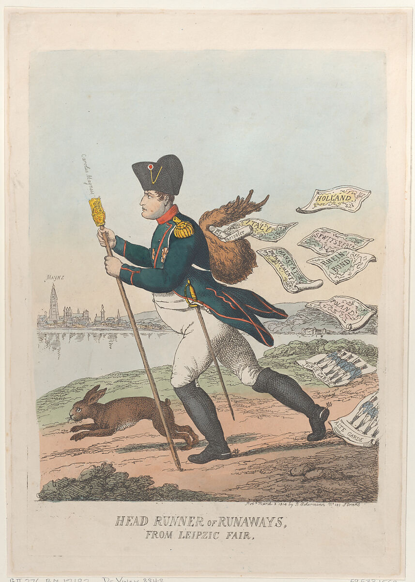 Head Runner or Runaways from the Leipzic Fair, Thomas Rowlandson (British, London 1757–1827 London), Hand-colored etching 