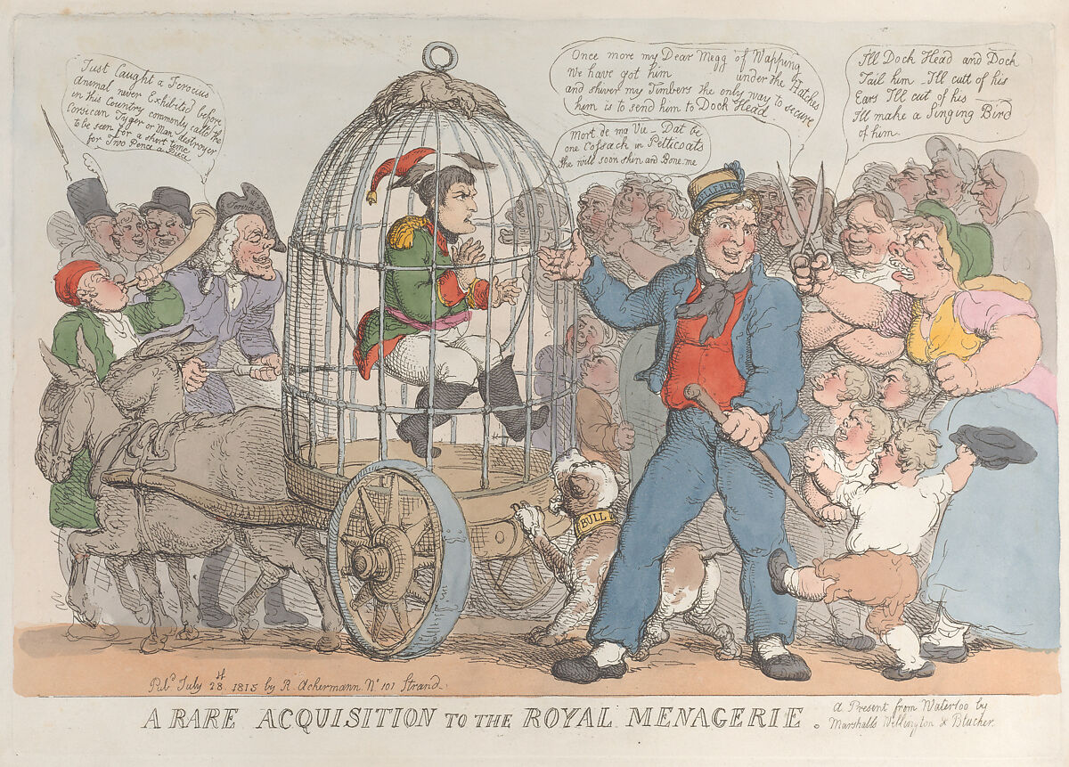 A Rare Acquisition to the Royal Menagerie, Thomas Rowlandson (British, London 1757–1827 London), Hand-colored etching 