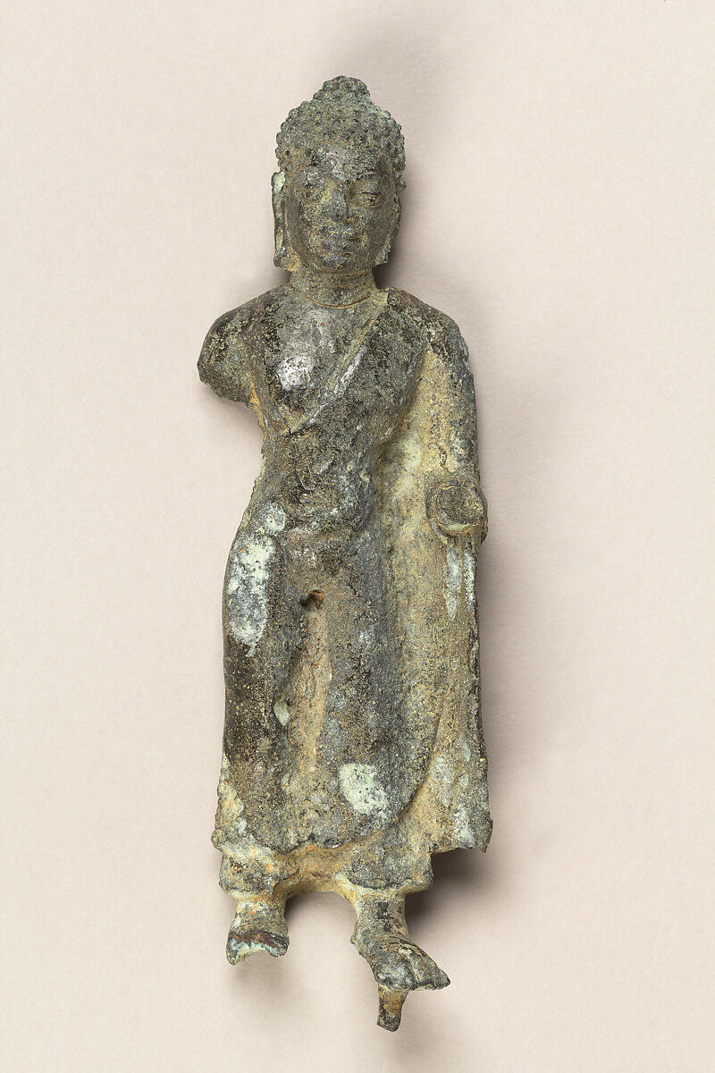 Fragment of a Standing Buddha, Bronze, Indonesia (Kalimantan) 