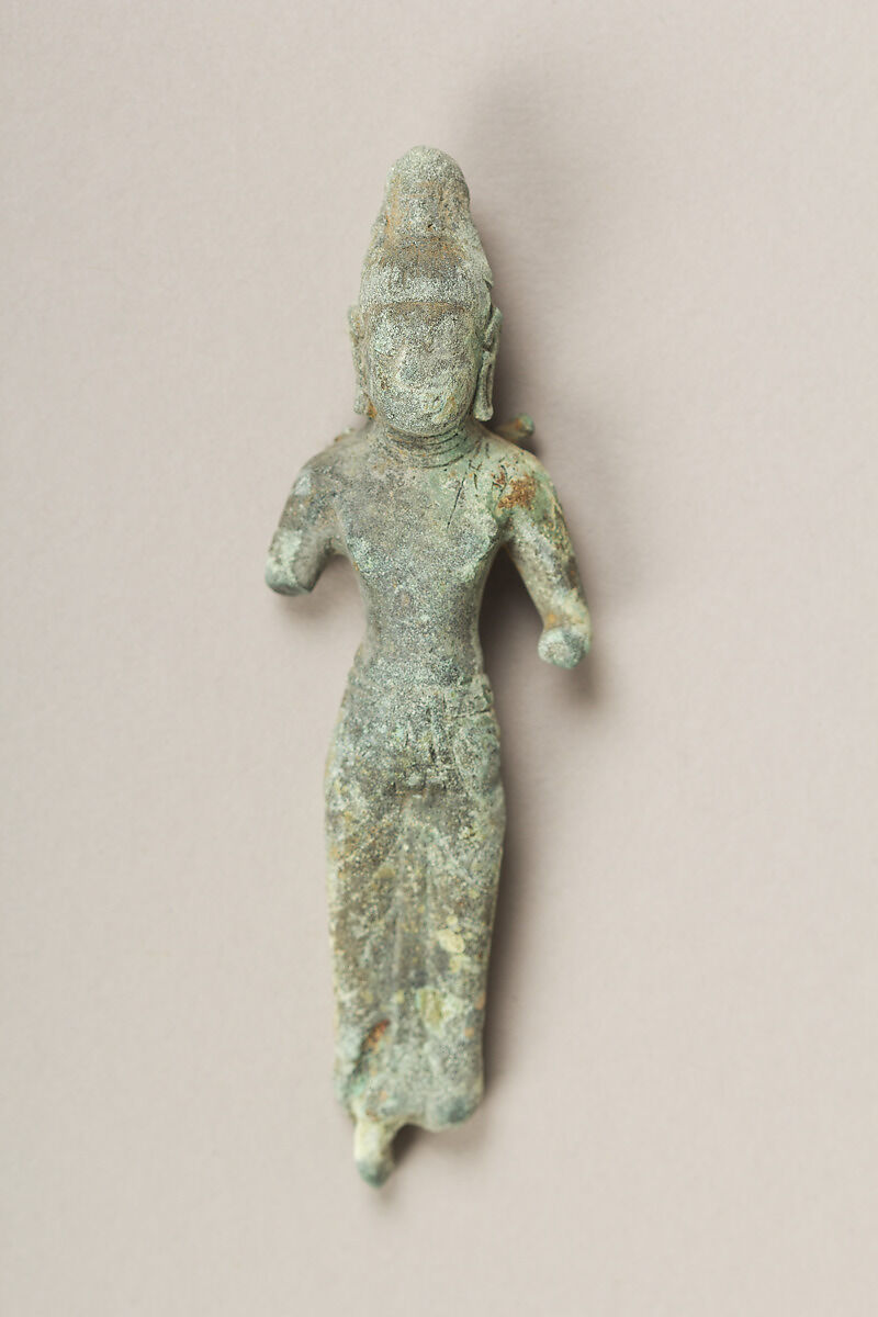 Fragment of a Small Standing Figure on Mount, Bronze, Indonesia (Kalimantan) 