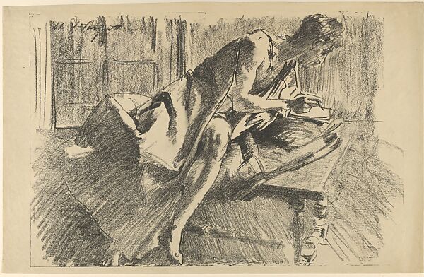 Study of a Young Man, Drawing, John Singer Sargent (American, Florence 1856–1925 London), Transfer lithograph 