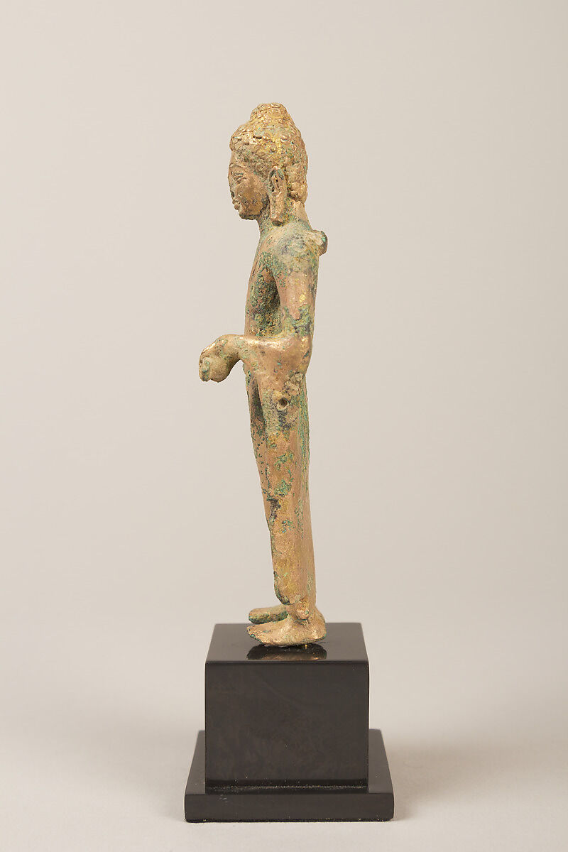 Fragment of a Small Standing Buddha, Bronze, Indonesia (Kalimantan)