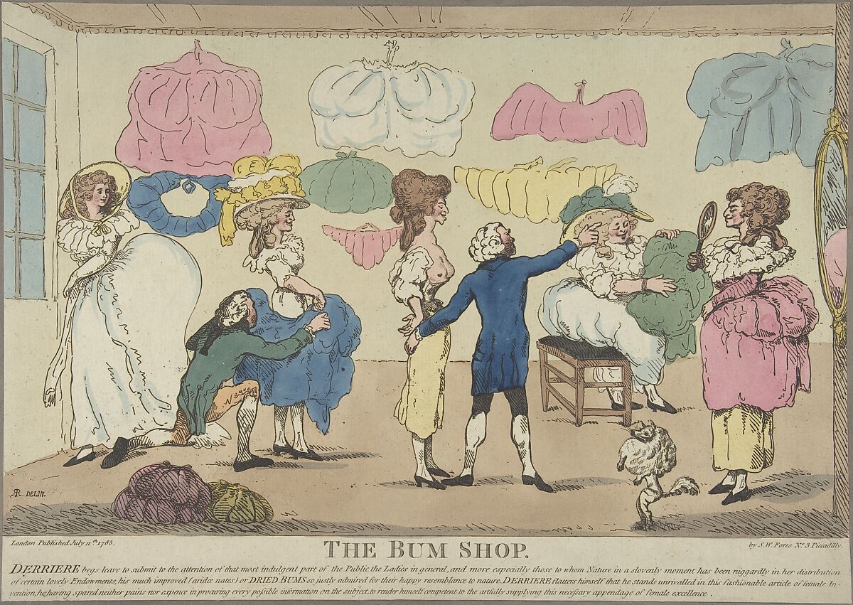 The Bum Shop, Attributed to R. Rushworth (British, active 1785–86), Hand-colored etching 