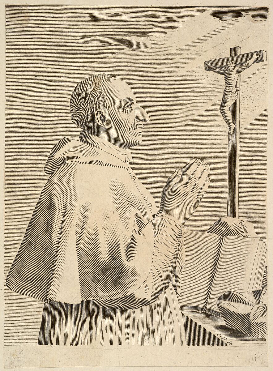 St. Charles Borromeo, Claude Mellan (French, Abbeville 1598–1688 Paris), Engraving 