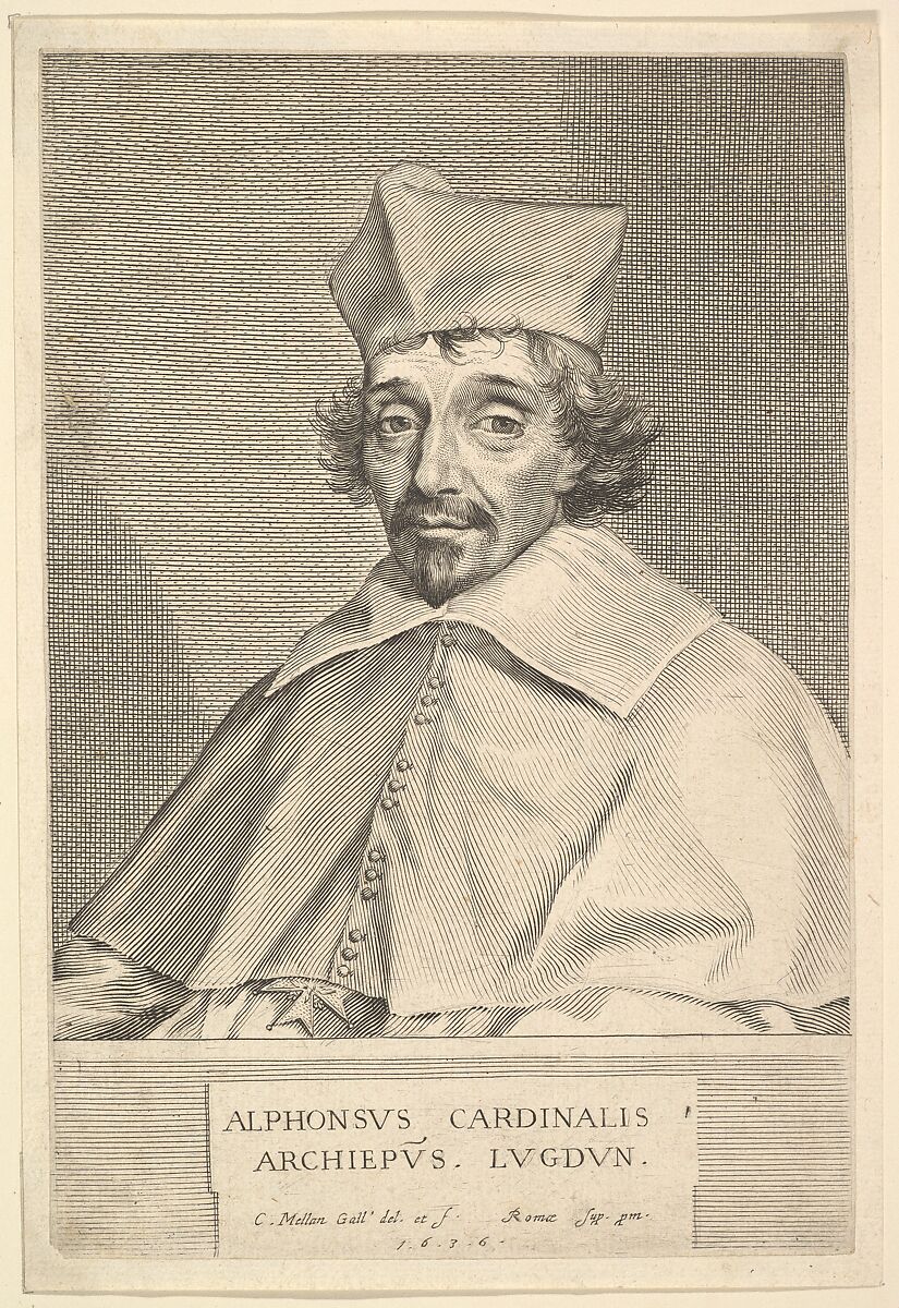 Alphonse Du Plessis de Richelieu, cardinal de Lyon, Claude Mellan (French, Abbeville 1598–1688 Paris), Engraving; second state of two 