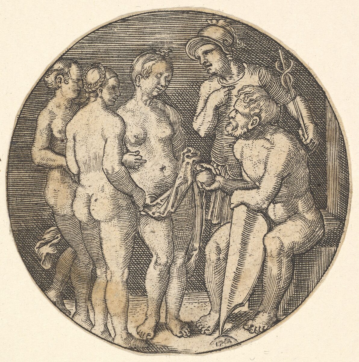 Judgment of Paris (copy), After Barthel Beham (German, Nuremberg ca. 1502–1540 Italy), Engraving 