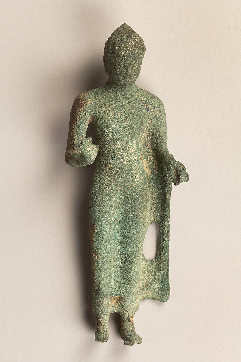 Fragment of a Standing Buddha, Bronze, Indonesia (Kalimantan) 