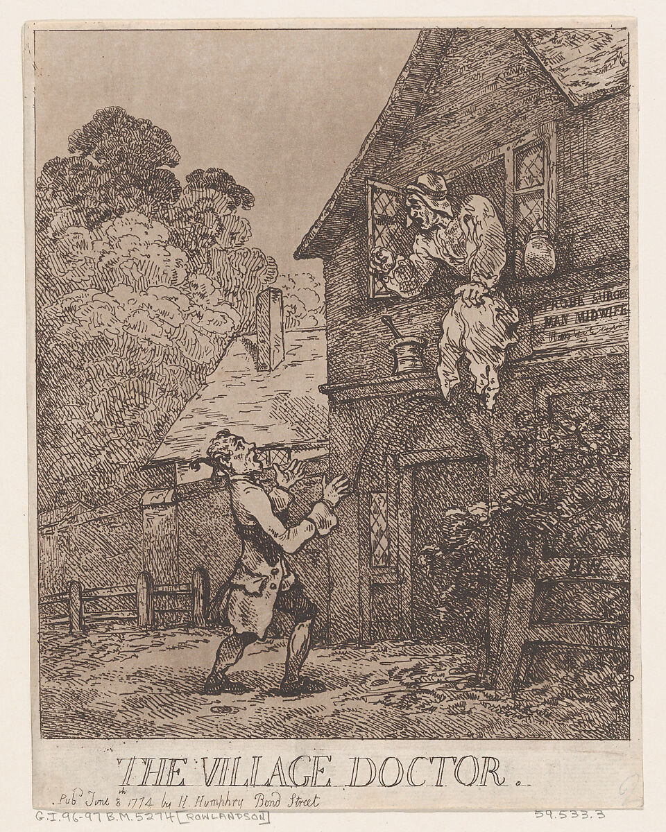 The Village Doctor, Thomas Rowlandson (British, London 1757–1827 London), Etching and aquatint 